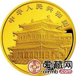 1995中國乙亥豬年金銀鉑幣12盎司黃胄所繪《豬圖》金幣