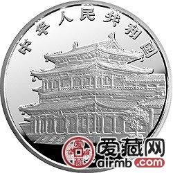 1995中国乙亥猪年金银铂币12盎司黄胄所绘《猪图》银币
