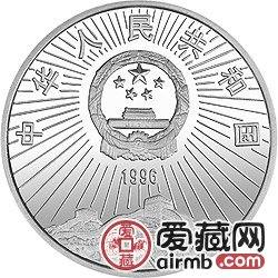 中國(guó)航天工業(yè)創(chuàng)建40周年紀(jì)念幣1盎司人造衛(wèi)星銀幣