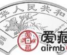 明清扇画纪念币1盎司花卉图扇形银币