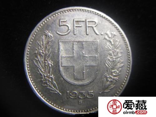 瑞士铜币5法郎图文鉴赏