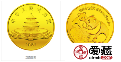 1987版熊猫金铂纪念币5盎司圆形金质纪念币