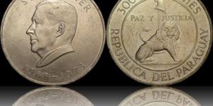 巴拉圭银币300瓜拉尼图片鉴赏