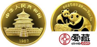 1987年5盎司熊猫金币价格