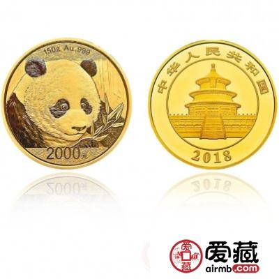 2018年150克熊猫金币图片赏析