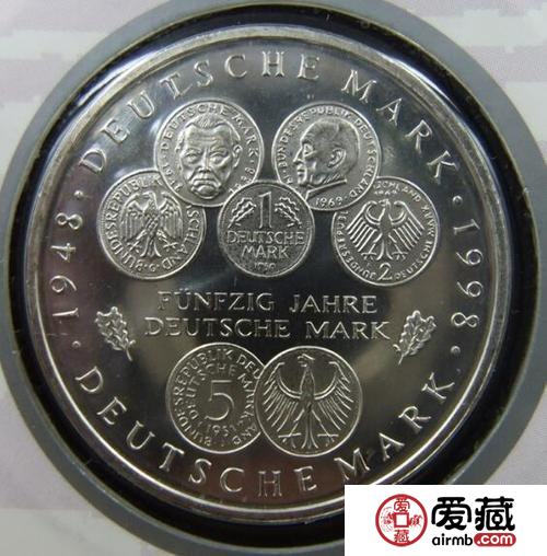 德国马克50周年银币10马克图文解析