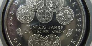 德国马克50周年银币10马克图文解析