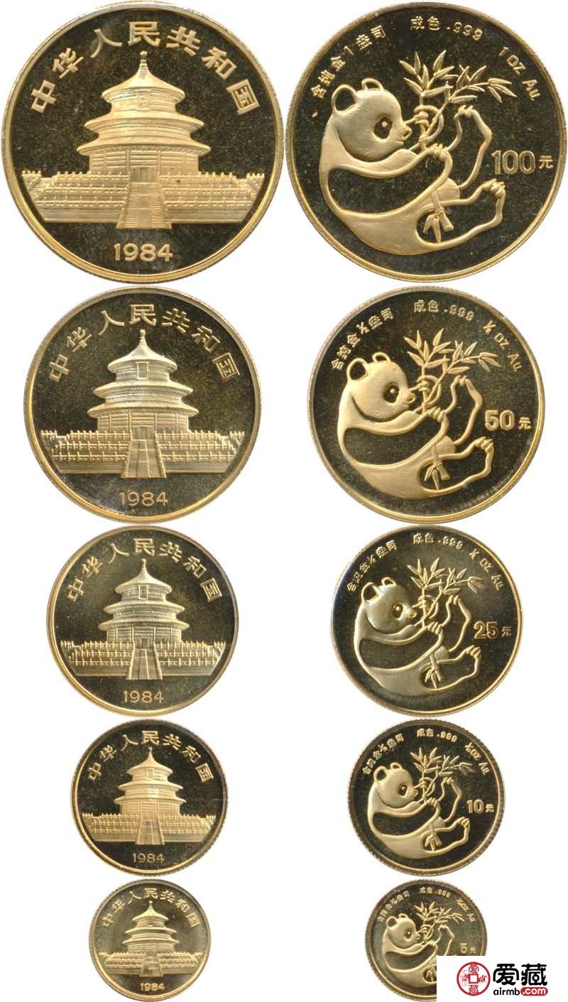 1984年熊猫金套币如今涨幅可观，受到众人热捧