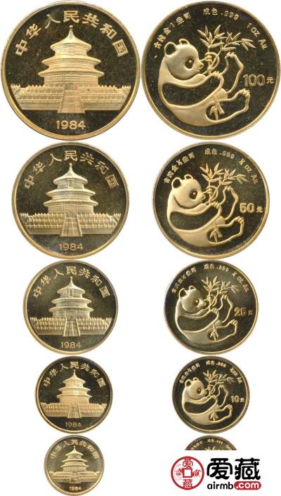 1984年熊猫金套币如今涨幅可观，受到众人热捧