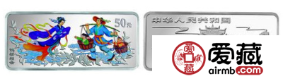 中国古代神话故事鹊桥相会５盎司彩银币市场沉淀久，升值潜力巨大