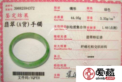 教你如何看懂翡翠鉴定证书上的内容
