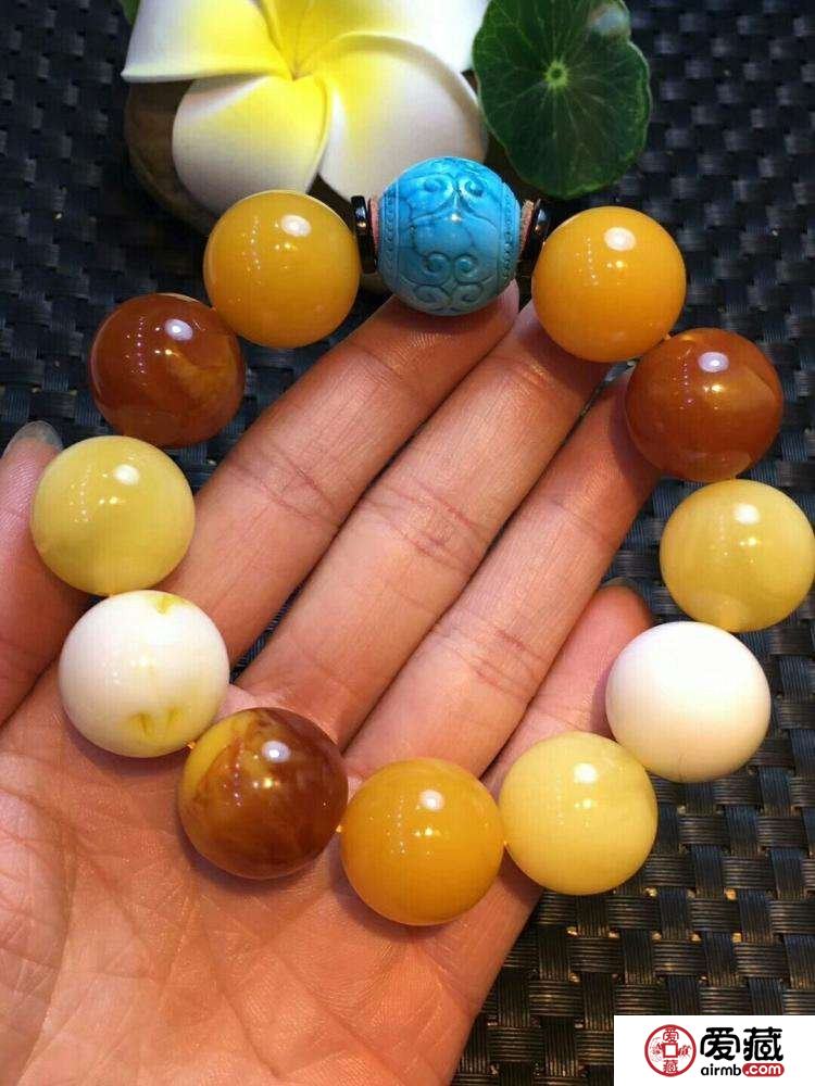 蜜蠟手串如何鑒別，蜜蠟手串包漿圖片