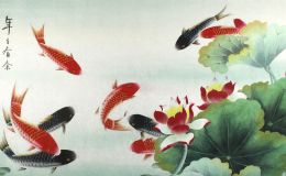 客厅挂九鱼图字画的好处有哪些？最后一点你肯定意想不到！