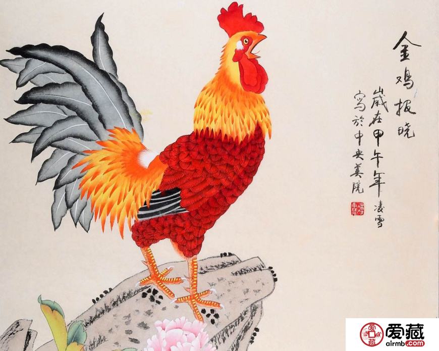 雄鸡图风水画有什么寓意？家里挂画竟然首选它！