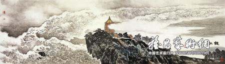 观孔仲起山水画
