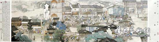 欣赏历史画《江南丝市》 图式平易近人寓意深厚