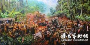 观赵力中油画《1944·中国远征军》