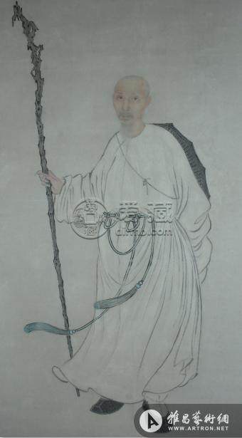 图1 苏六朋肖像(作者不详)，纸本设色，广东省博物馆藏