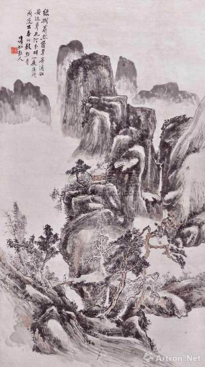 黄宾虹《春山喜雨》171X94cm