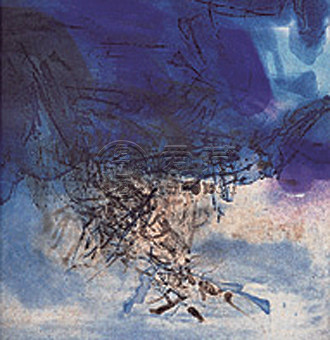 花园池塘之二  赵无极  版画  1972  38.5×28.5cm