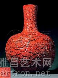 清乾隆·雕瓷仿漆万花天球瓶