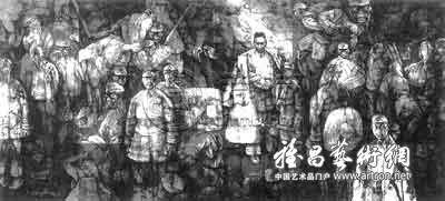 生命系列——1941.1.14皖南事变（国画） 施大畏