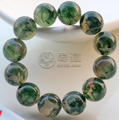 水草玛瑙手串如何鉴别，水草玛瑙手串包浆图片