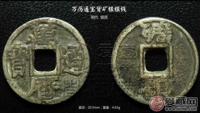 万历通宝背矿银小平银钱展赏