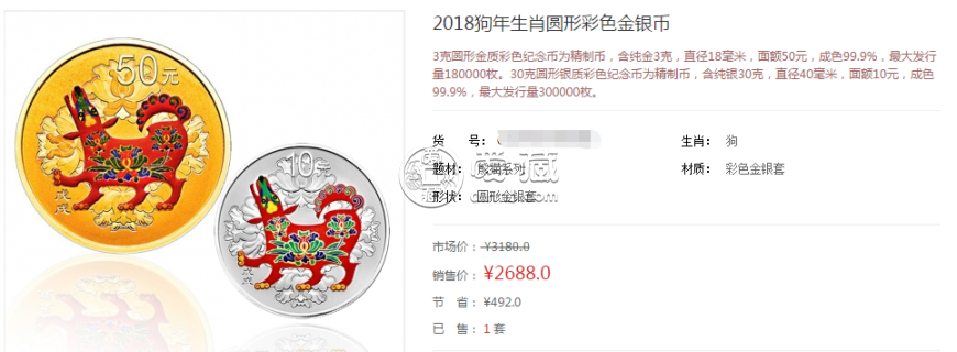 ?狗年5盎司金幣市場價格 真實的價格行情
