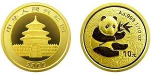 2000年熊貓金幣回收價目表   2000年熊貓金幣一套