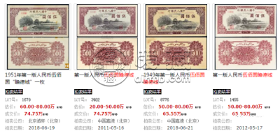 1951年500元人民币值多少钱    1951年500元人民币价格