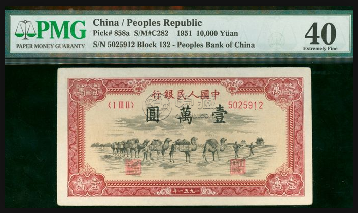 第一套人民幣壹萬圓駱駝隊  壹萬圓駱駝隊價格