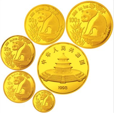 1993年熊猫金币 回收价目表