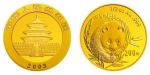 2003年熊猫金银币市场价和图片