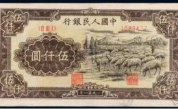 第一套人民币伍仟圆牧羊回收价格  1951年5000元牧羊值多少钱