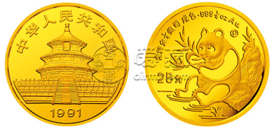 1991年熊猫金币  图片解析及具体价格
