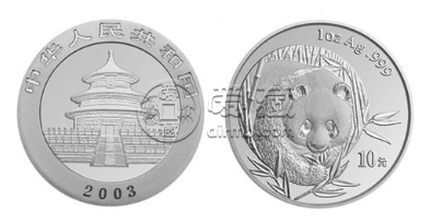 2003年熊猫金银币市场价和图片