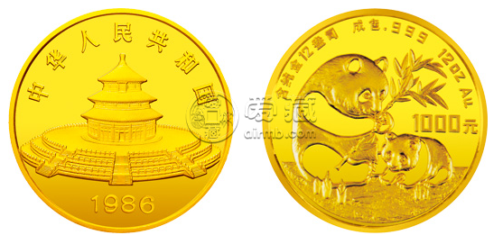 1986年熊猫金币 1986年12盎司熊猫金币价格