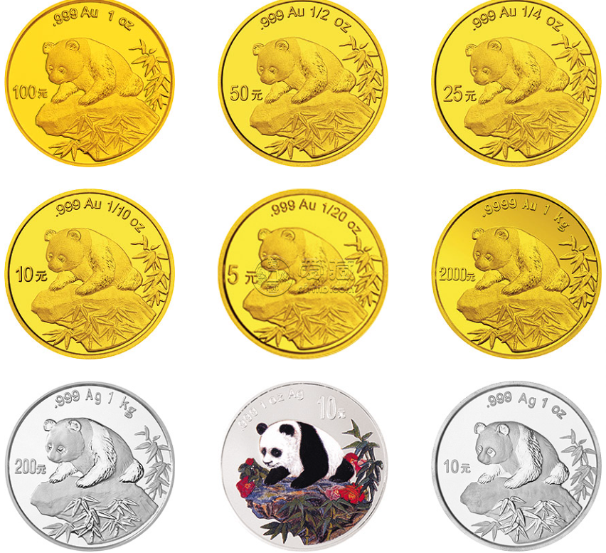 1999版熊貓金銀幣      1999年熊貓金幣回收價(jià)