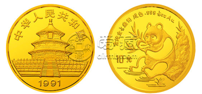 1991年熊猫金币  图片解析及具体价格