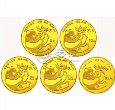 1984年熊猫金币5枚套装1984年金套猫价格