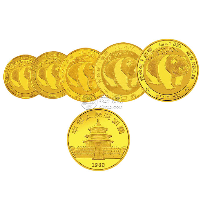 1983年熊猫金币5枚套装1983年金套猫价格