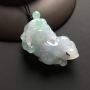 糯种飘绿招财貔貅 翡翠挂件 尺寸36-24-13mm