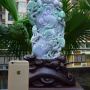 翡翠A货 糯种春带彩寿星公摆件