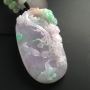 巧雕三彩花鸟 翡翠吊坠 尺寸60-32-12毫米