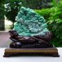 老坑满绿 指点江山运筹帷幄山水翡翠摆件