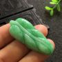 阳绿叶子 翡翠挂件 尺寸39.9*17.0*6.0mm