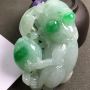 冰种飘绿翡吊坠A货  料子细腻 冰透水润