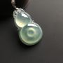 冰种晴水 葫芦翡翠吊坠 白金扣 尺寸43-25-7毫米