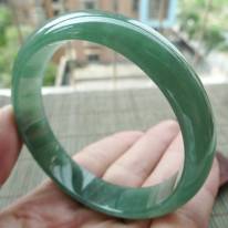 冰潤滿綠A貨翡翠正裝手鐲57.4mm